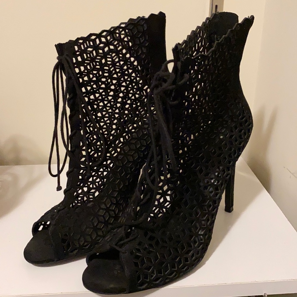 Zara cage heels open toe booties